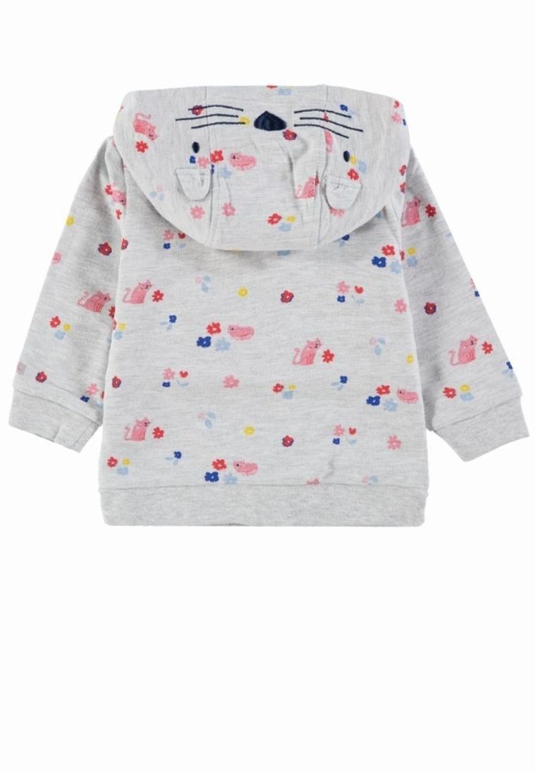 Bluza dziewczęca z kapturem, rozpinana, jasnoszara, Tom Tailor