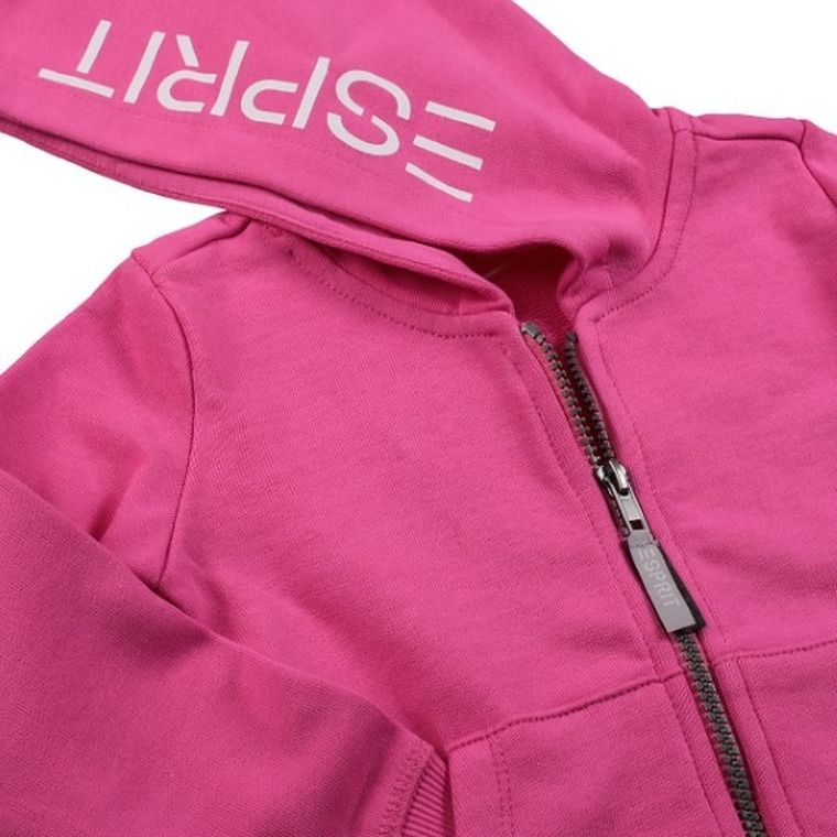 Bluza dziewczęca z kapturem, rozpinana, różowa, Esprit