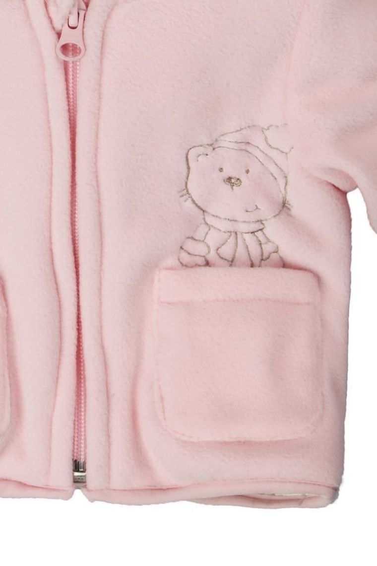 Bluza dziewczęca z kapturem, rozpinana, różowa, Kanz