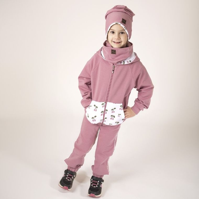 Bluza dziewczęca z kapturem, rozpinana, różowa, Nicol