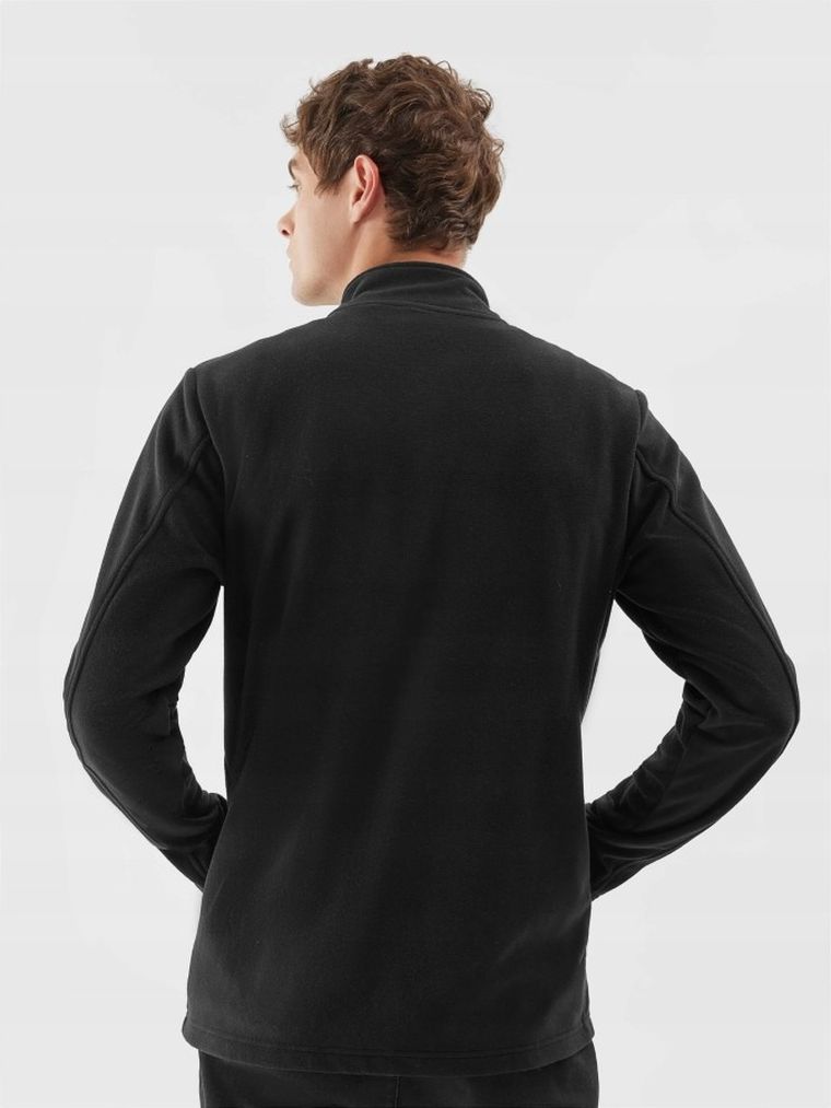 Bluza męska, rozpinana, polarowa, czarna, 4F