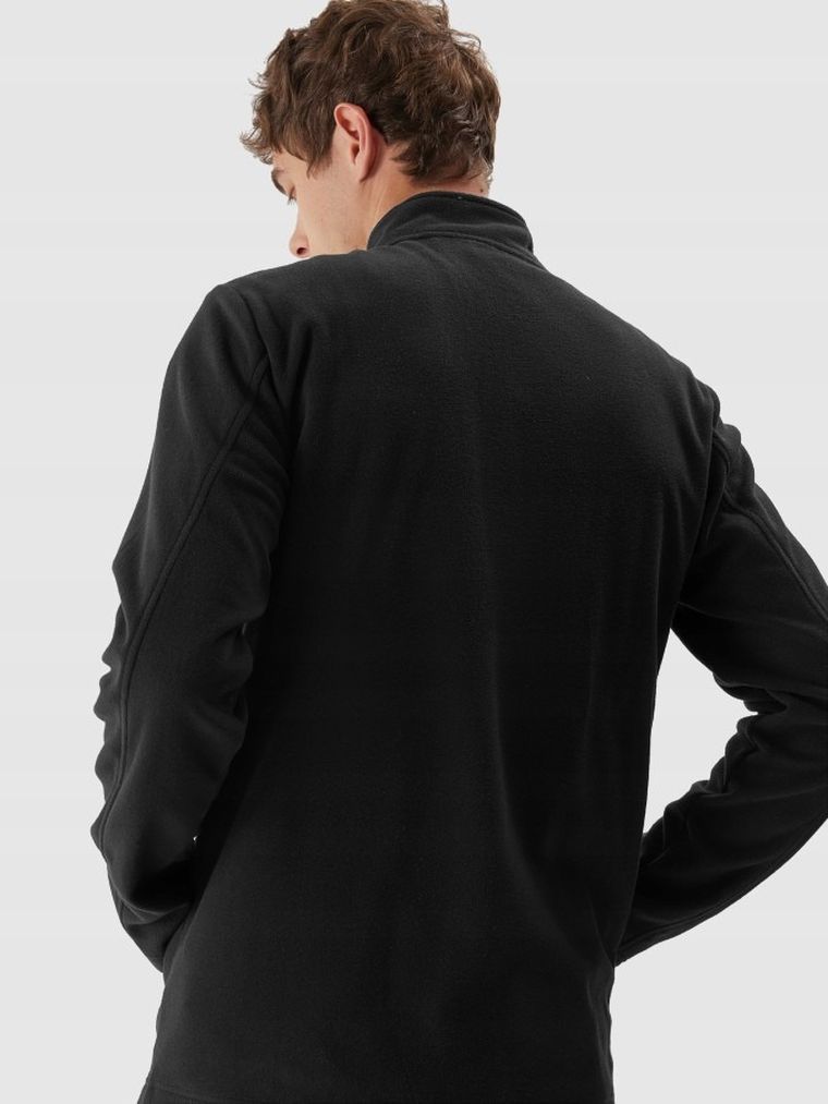 Bluza męska, rozpinana, polarowa, czarna, 4F