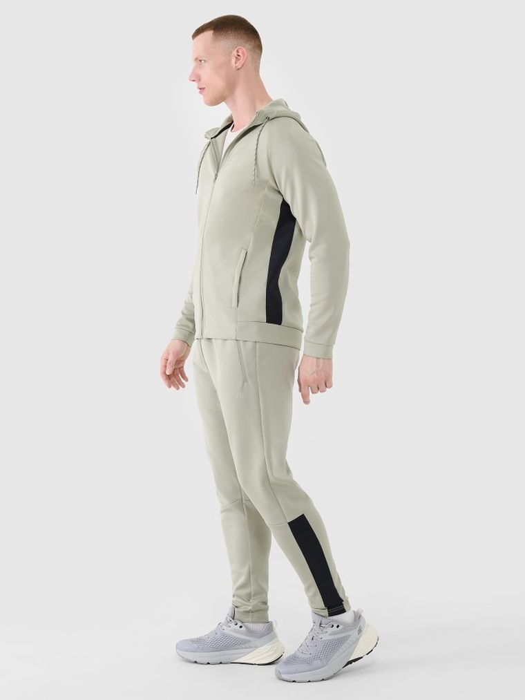 Bluza męska z kapturem, rozpinana, zielona, 4F