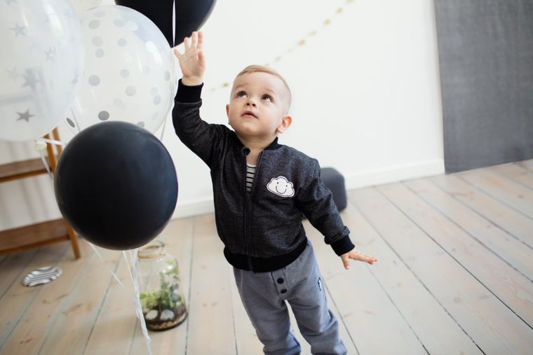 Bluza niemowlęca, rozpinana, czarna, Happy Day, Pinokio