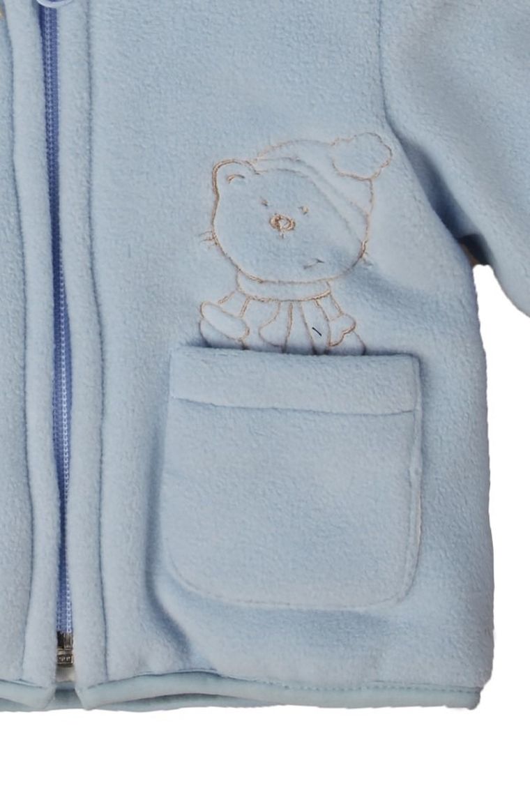 Bluza niemowlęca z kapturem, rozpinana, niebieska, Kanz