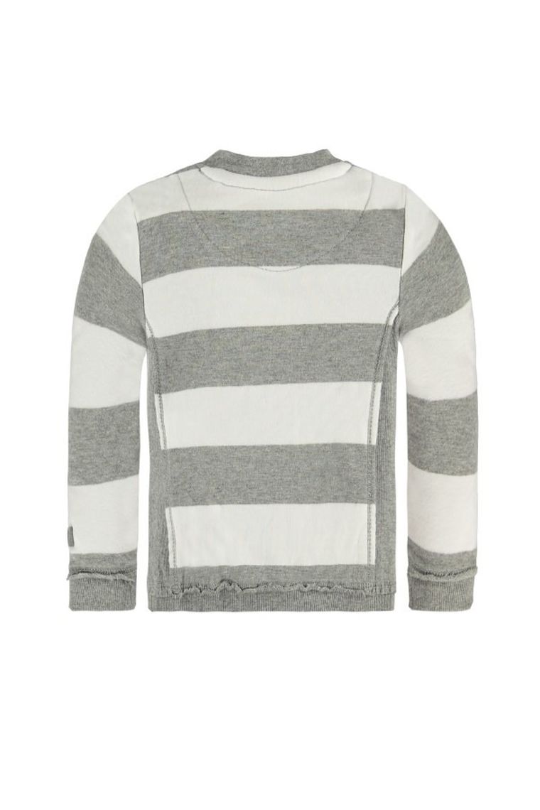 Bluzka chłopięca z długim rękawem, bawełna organiczna, biało-szara, Bellybutton