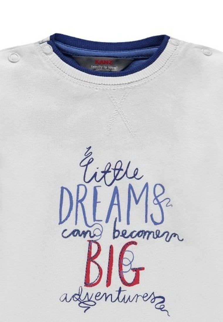 Bluzka chłopięca z długim rękawem, biała, Kanz