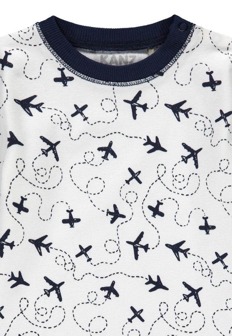 Bluzka chłopięca z długim rękawem, biała, Kanz