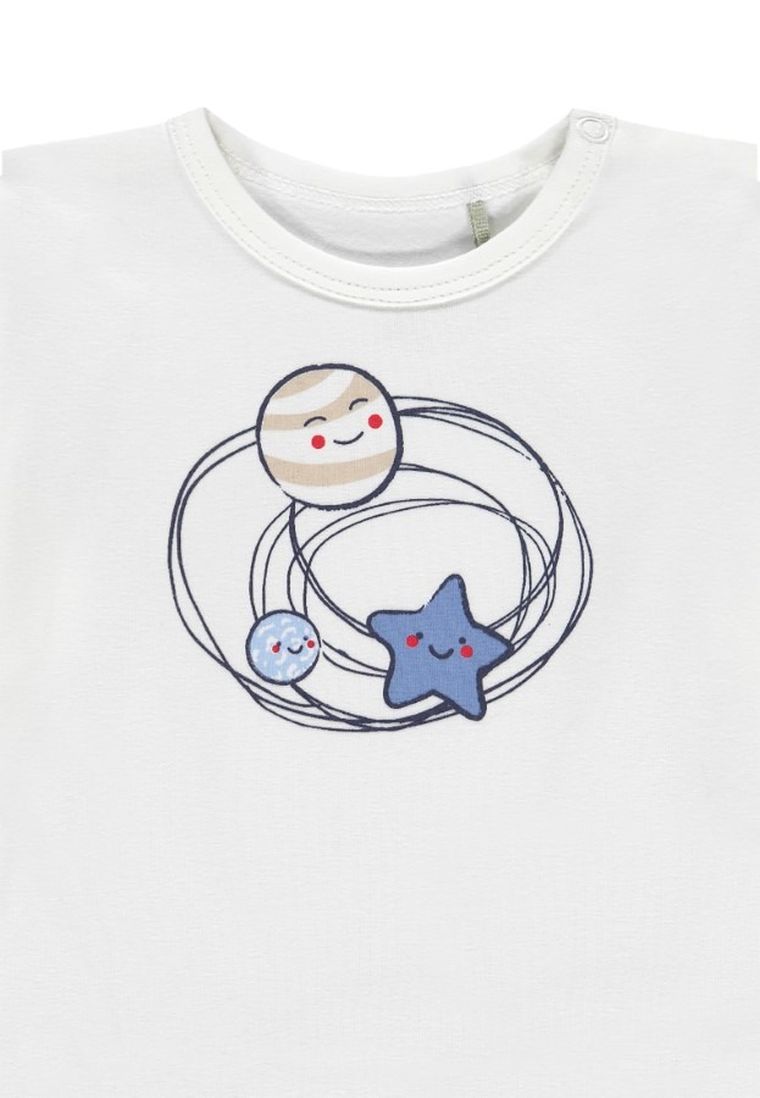 Bluzka chłopięca z długim rękawem, biała, Kanz