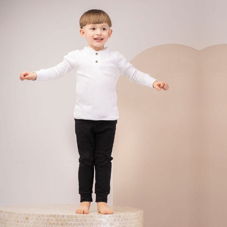 Bluzka chłopięca z długim rękawem, biała, Nicol