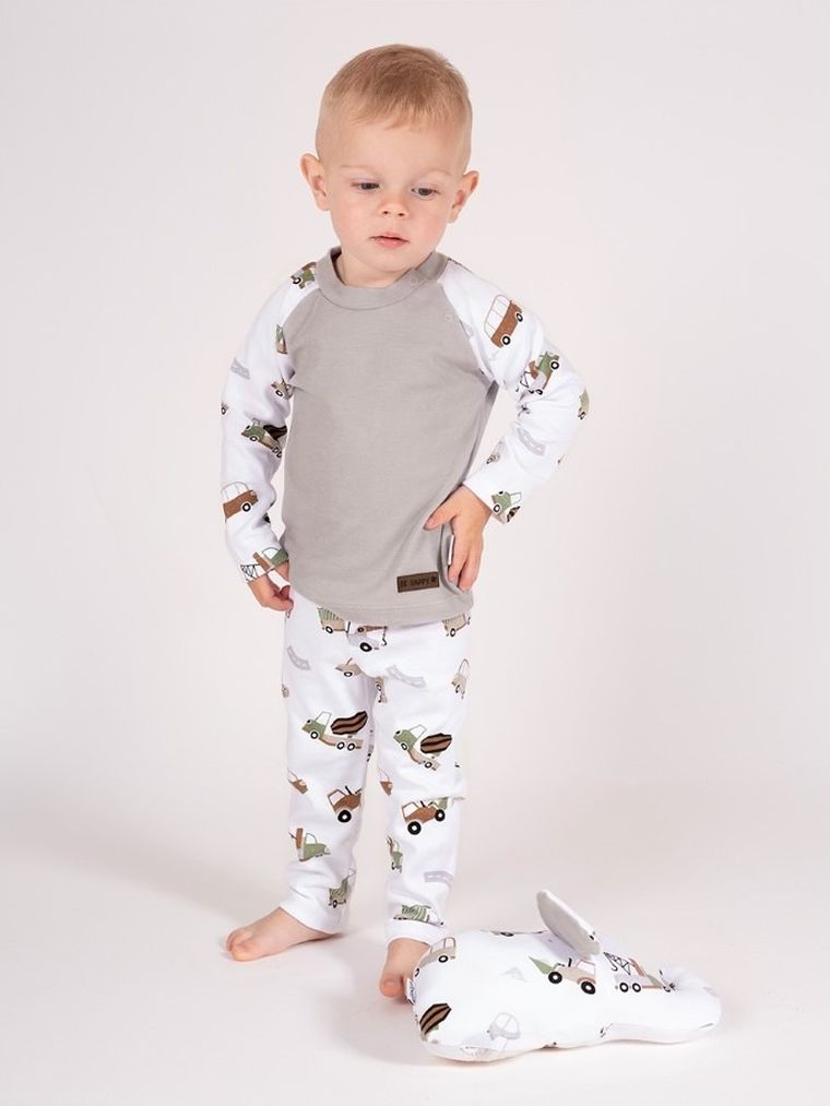 Bluzka chłopięca z długim rękawem, biała, Nicol