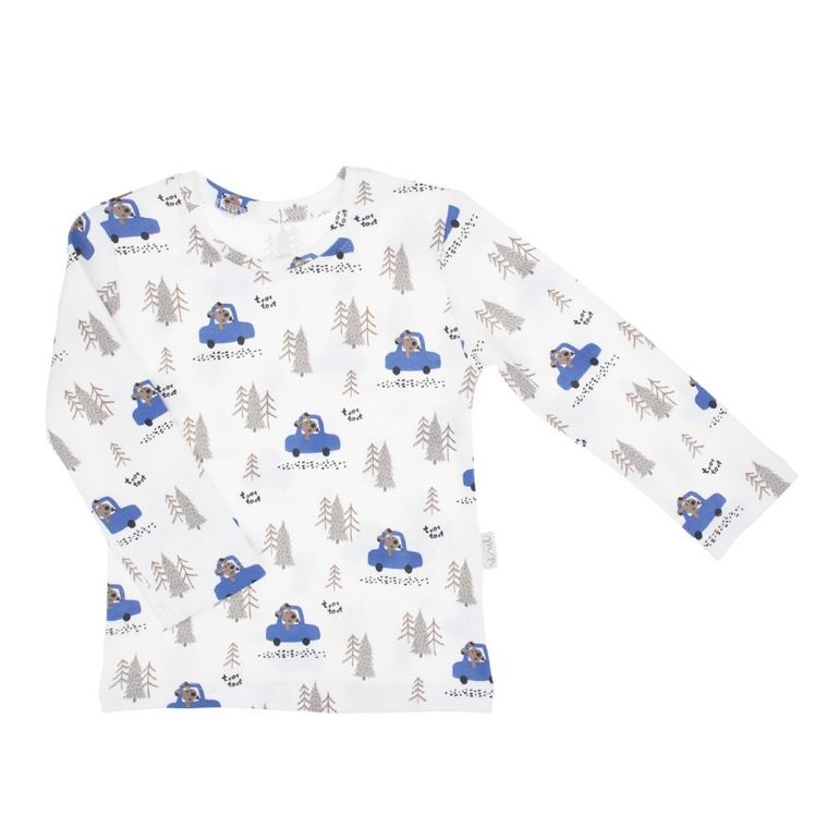 Bluzka chłopięca z długim rękawem, biała, Nicol