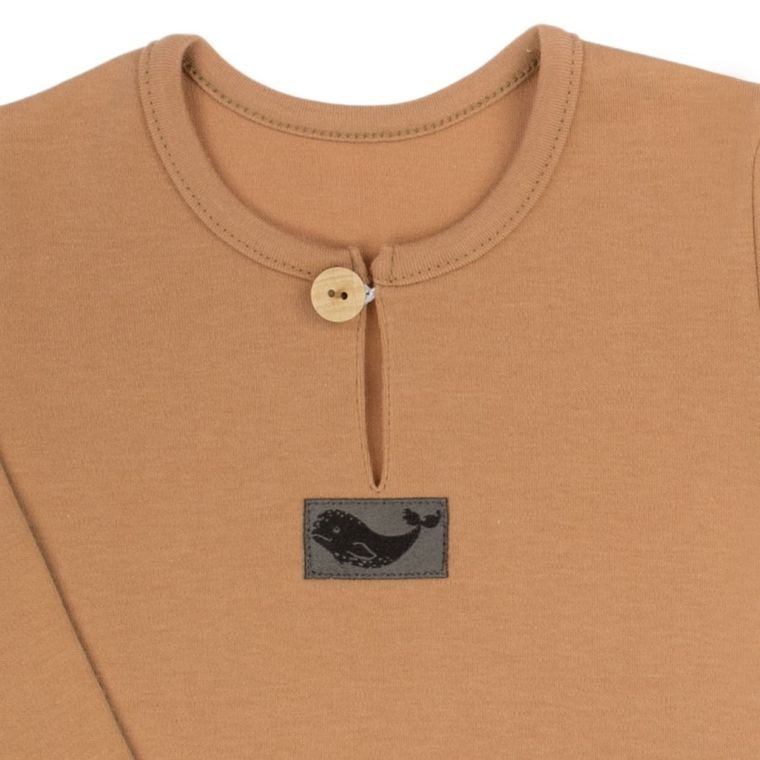 Bluzka chłopięca z długim rękawem, brązowa, Nicol