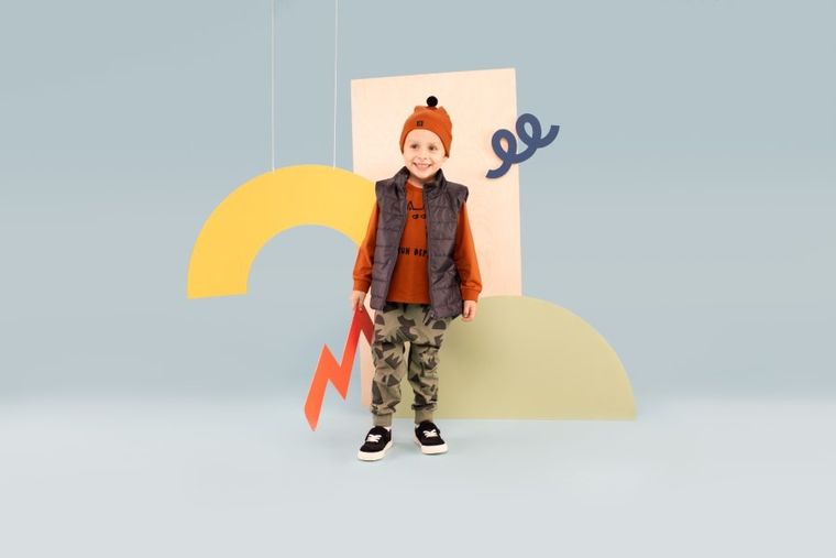 Bluzka chłopięca z długim rękawem, brązowa, Olivier, Pinokio