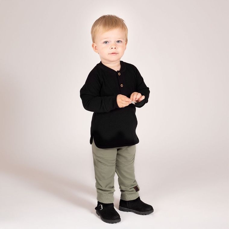 Bluzka chłopięca z długim rękawem, czarna, Nicol