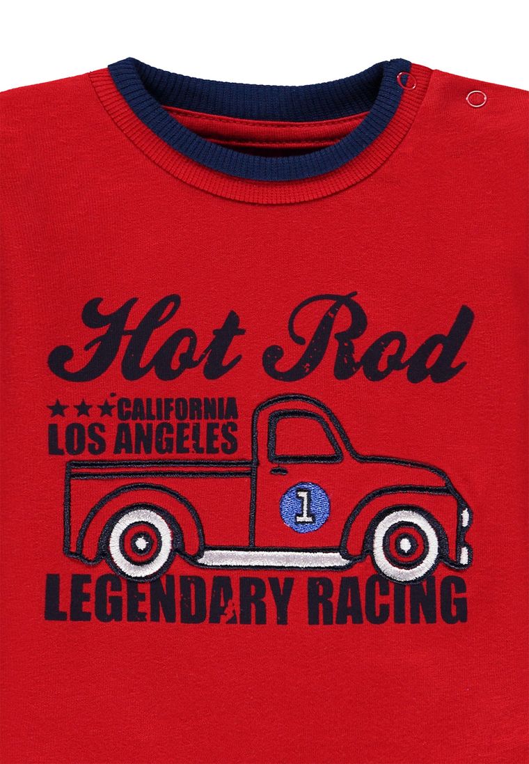 Bluzka chłopięca z długim rękawem, czerwona, Kanz