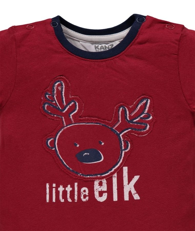 Bluzka chłopięca z długim rękawem, czerwona, Kanz