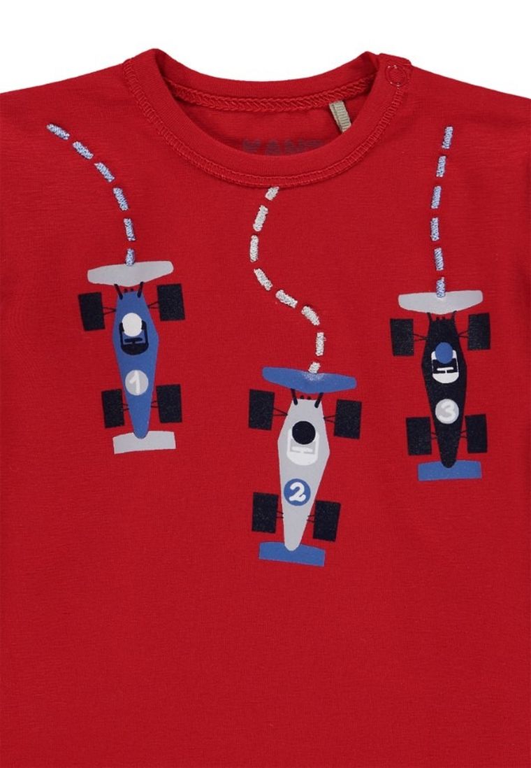 Bluzka chłopięca z długim rękawem, czerwona, Kanz