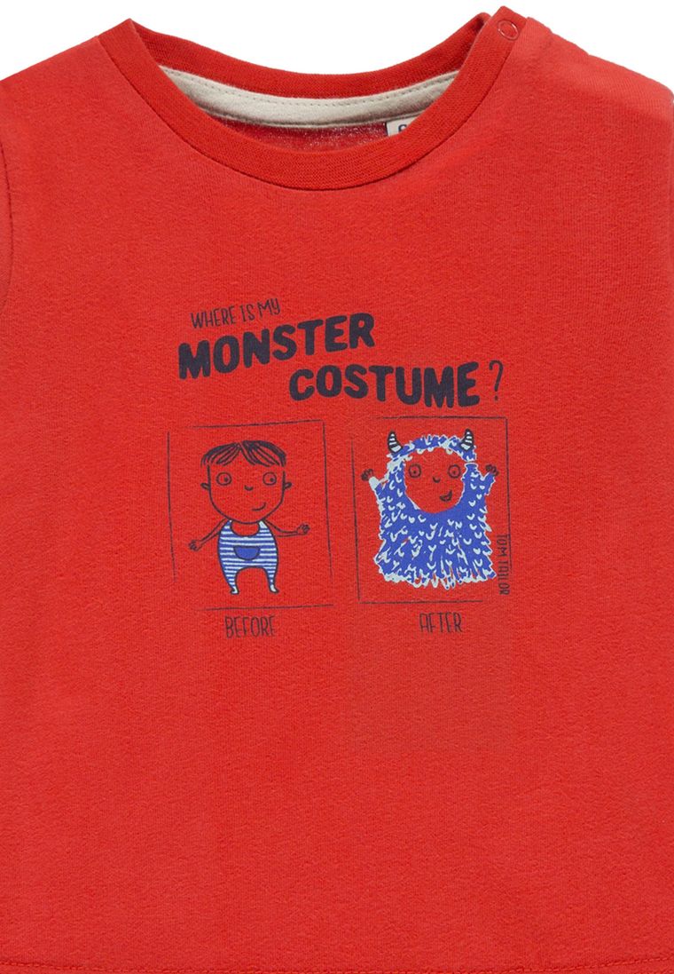 Bluzka chłopięca z długim rękawem, czerwona, Tom Tailor