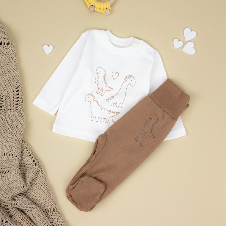 Bluzka chłopięca z długim rękawem, ecru, Tup Tup