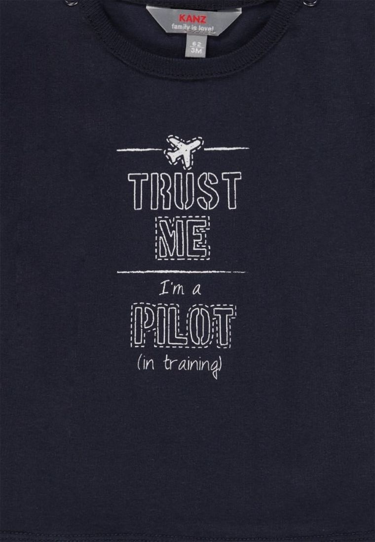 Bluzka chłopięca z długim rękawem, granatowa, Kanz