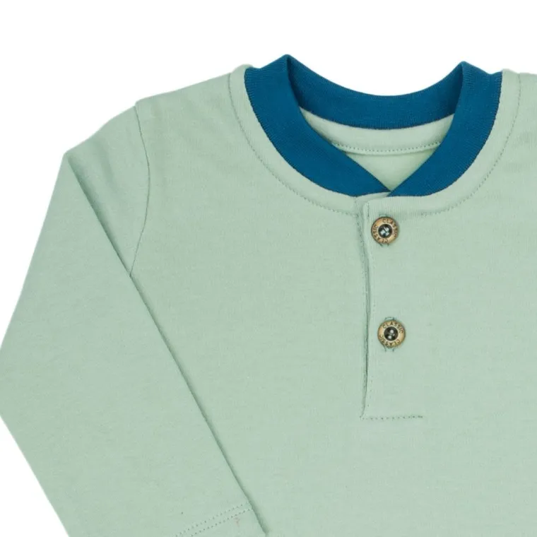 Bluzka chłopięca z długim rękawem, miętowa, Nicol