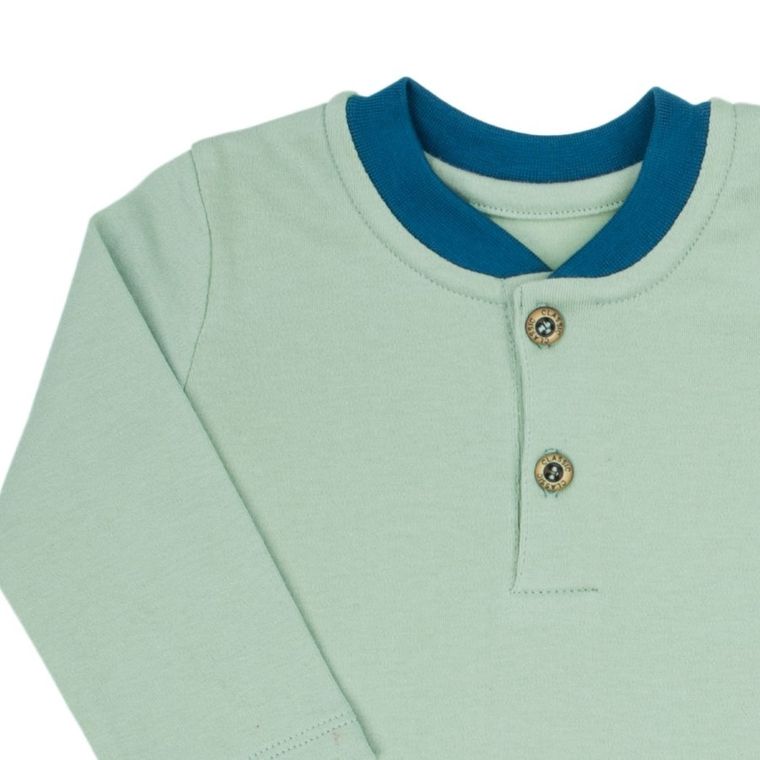 Bluzka chłopięca z długim rękawem, miętowa, Nicol