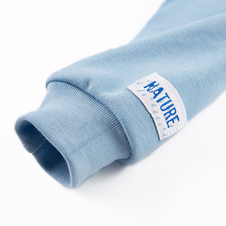 Bluzka chłopięca z długim rękawem, niebieska, Eevi