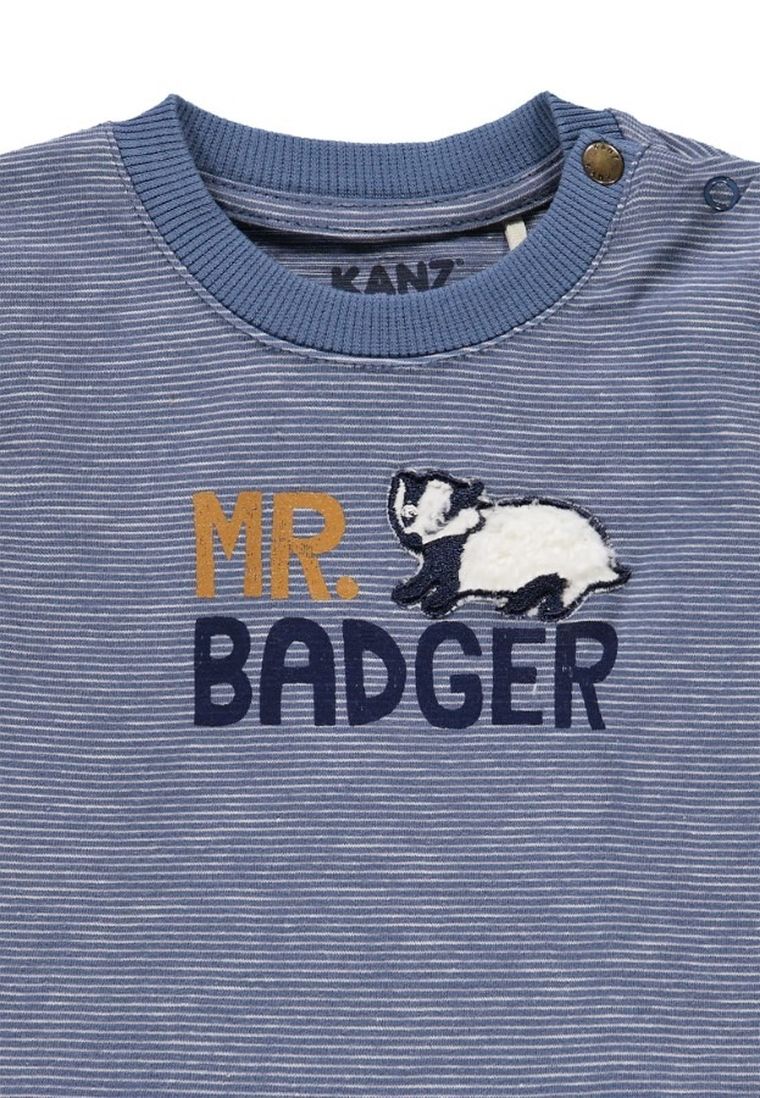 Bluzka chłopięca z długim rękawem, niebieska, Kanz