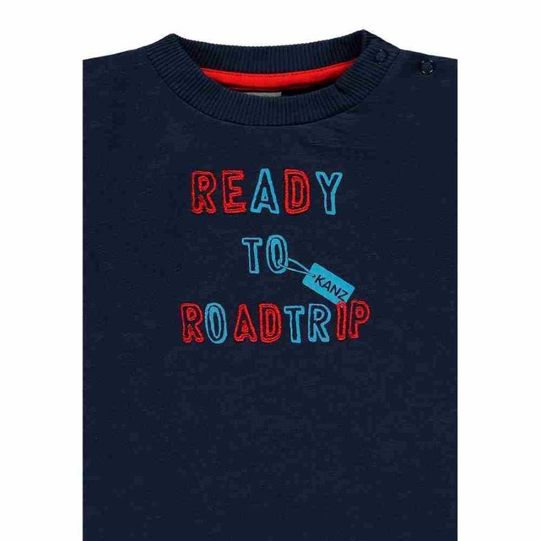 Bluzka chłopięca z długim rękawem, niebieska, Kanz