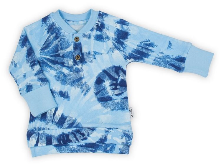 Bluzka chłopięca z długim rękawem, niebieska, Nicol