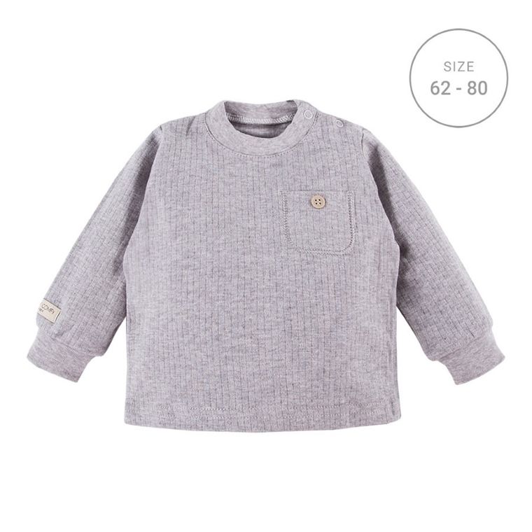 Bluzka chłopięca z długim rękawem, szara, Eevi