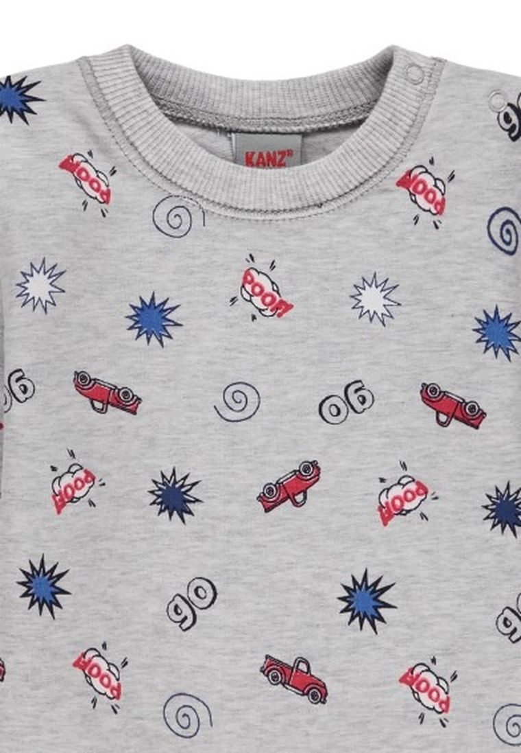 Bluzka chłopięca z długim rękawem, szara, Kanz