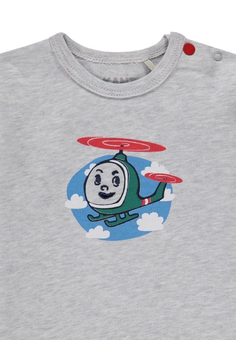 Bluzka chłopięca z długim rękawem, szara, Kanz