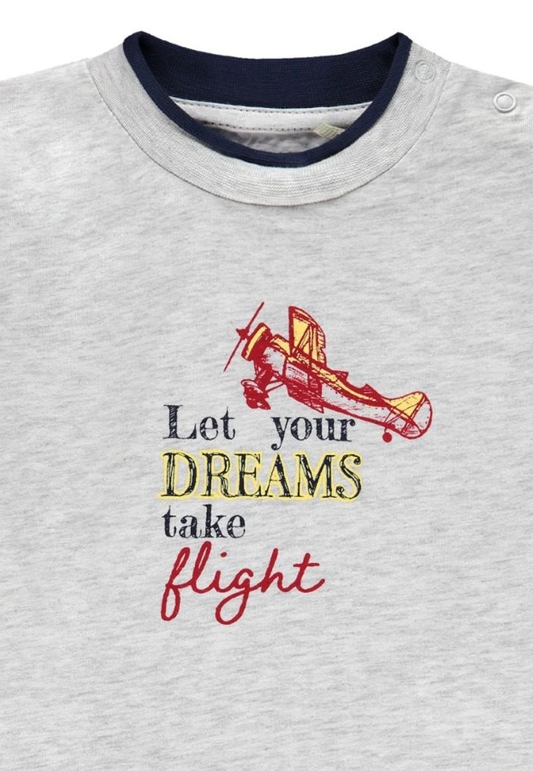 Bluzka chłopięca z długim rękawem, szara, Kanz