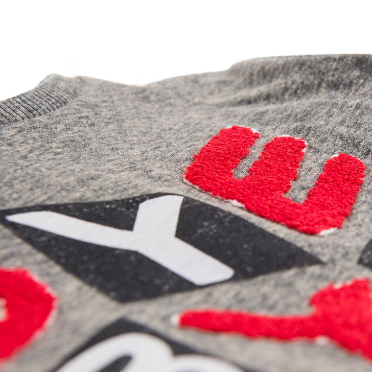 Bluzka chłopięca z długim rękawem, szara melanż, Tom Tailor