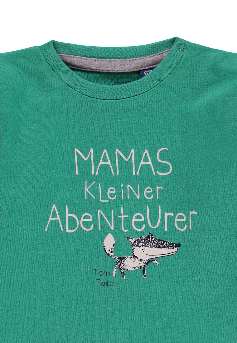 Bluzka chłopięca z długim rękawem, zielona, Tom Tailor