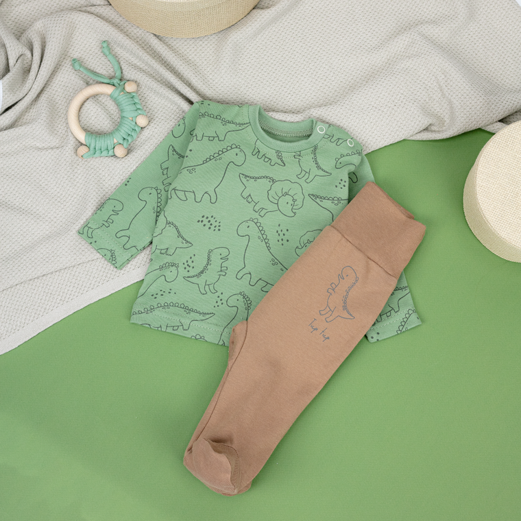 Bluzka chłopięca z długim rękawem, zielona, Tup Tup