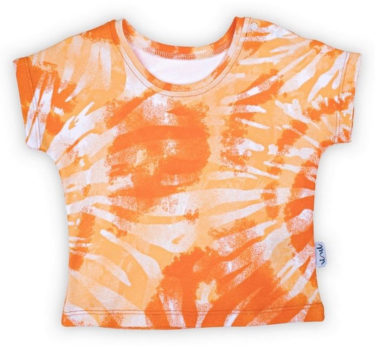 Bluzka chłopięca z krótkim rękawem, pomarańczowa, Nicol