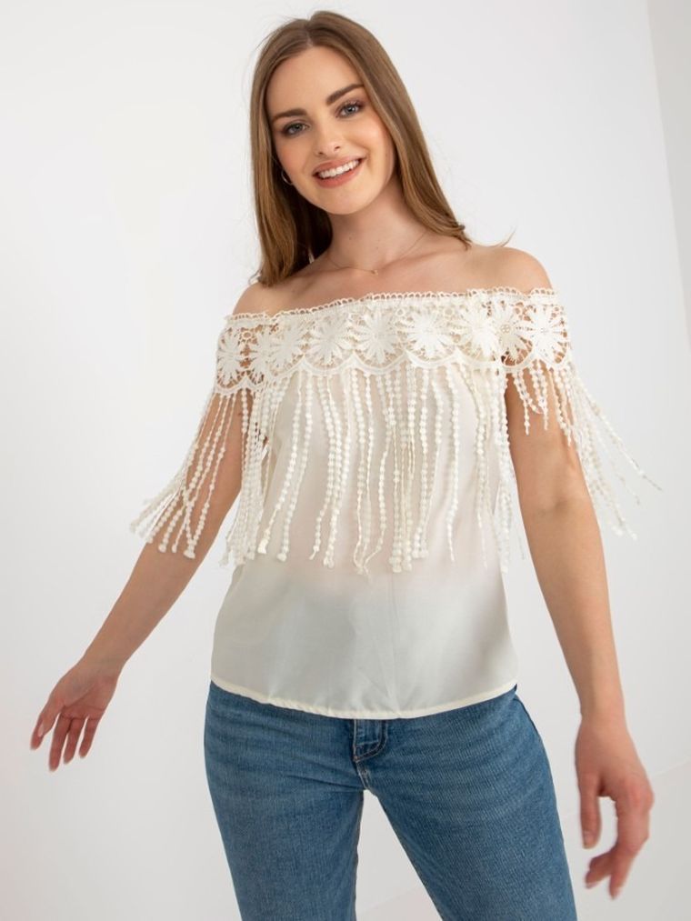 Bluzka damska bez rękawów, beżowa, Factory Price