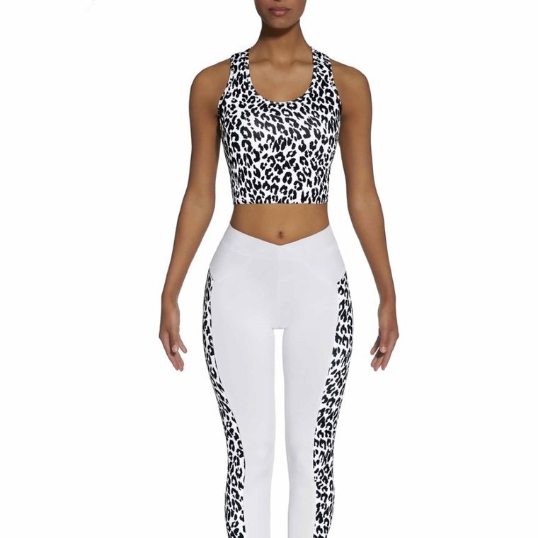 Bluzka damska bez rękawów, crop top, biała, Bas Black