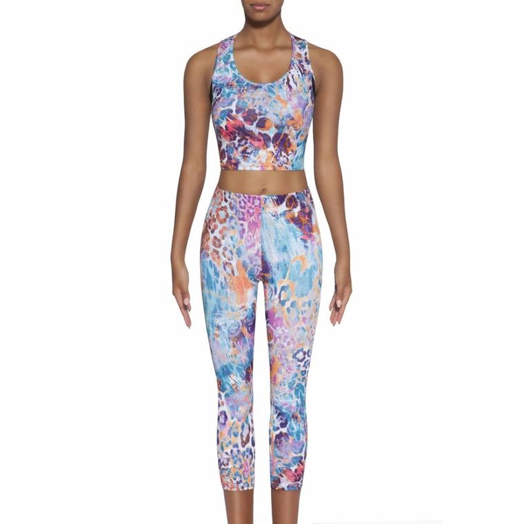 Bluzka damska bez rękawów, crop top, mix, Bas Black