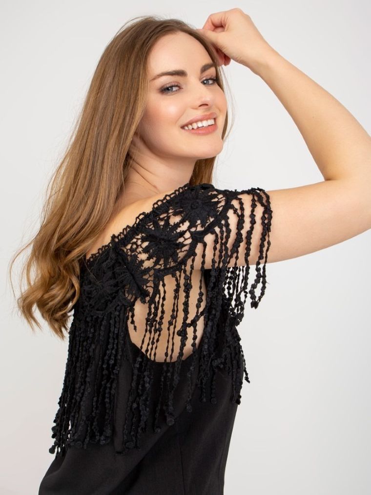 Bluzka damska bez rękawów, czarna, Factory Price