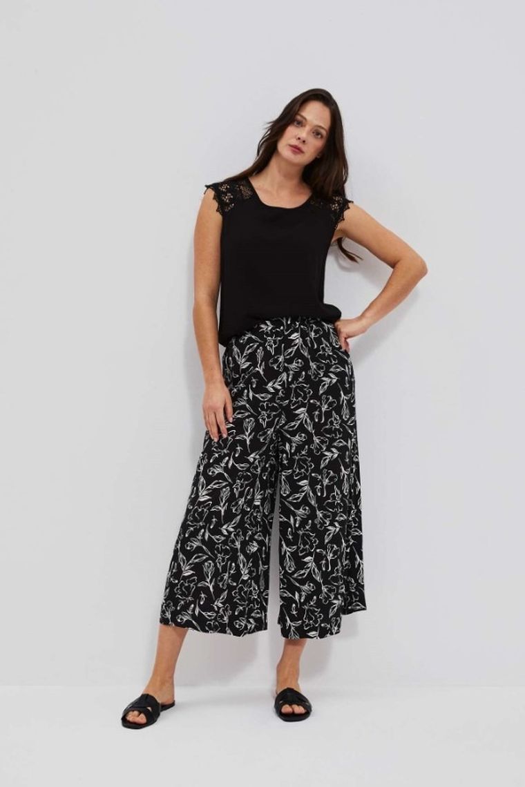 Bluzka damska bez rękawów, czarna, Moodo