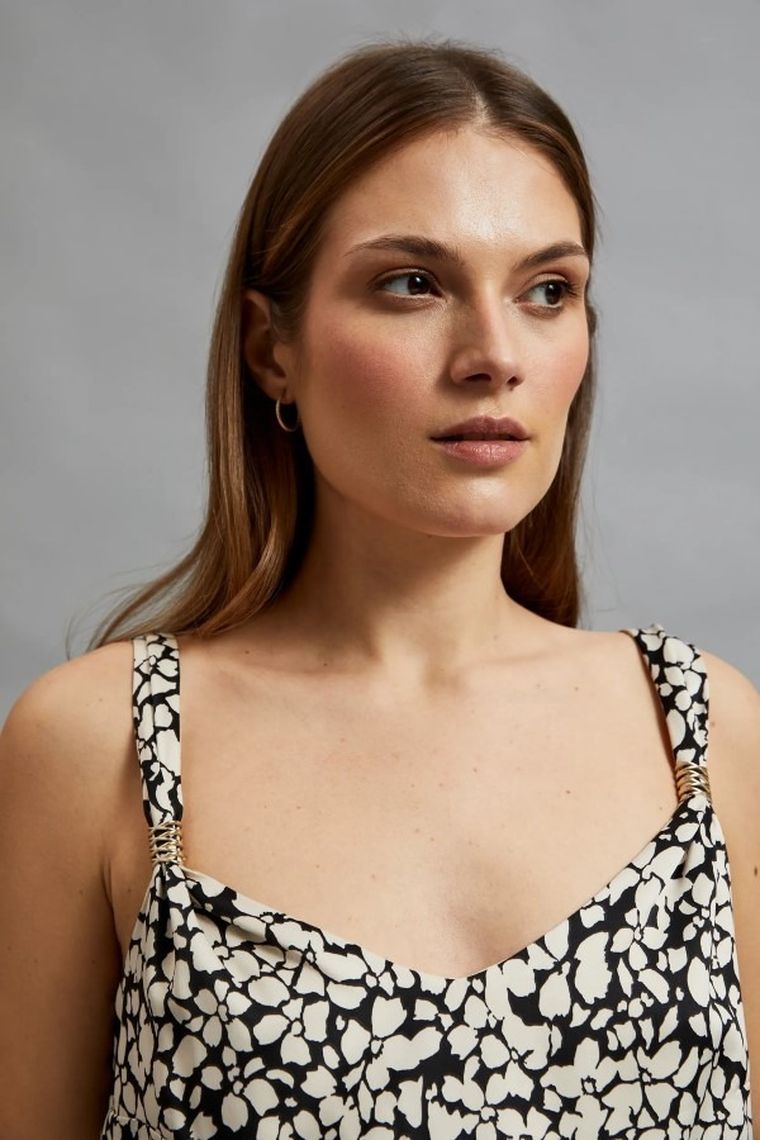 Bluzka damska na ramiączka, biała, Moodo