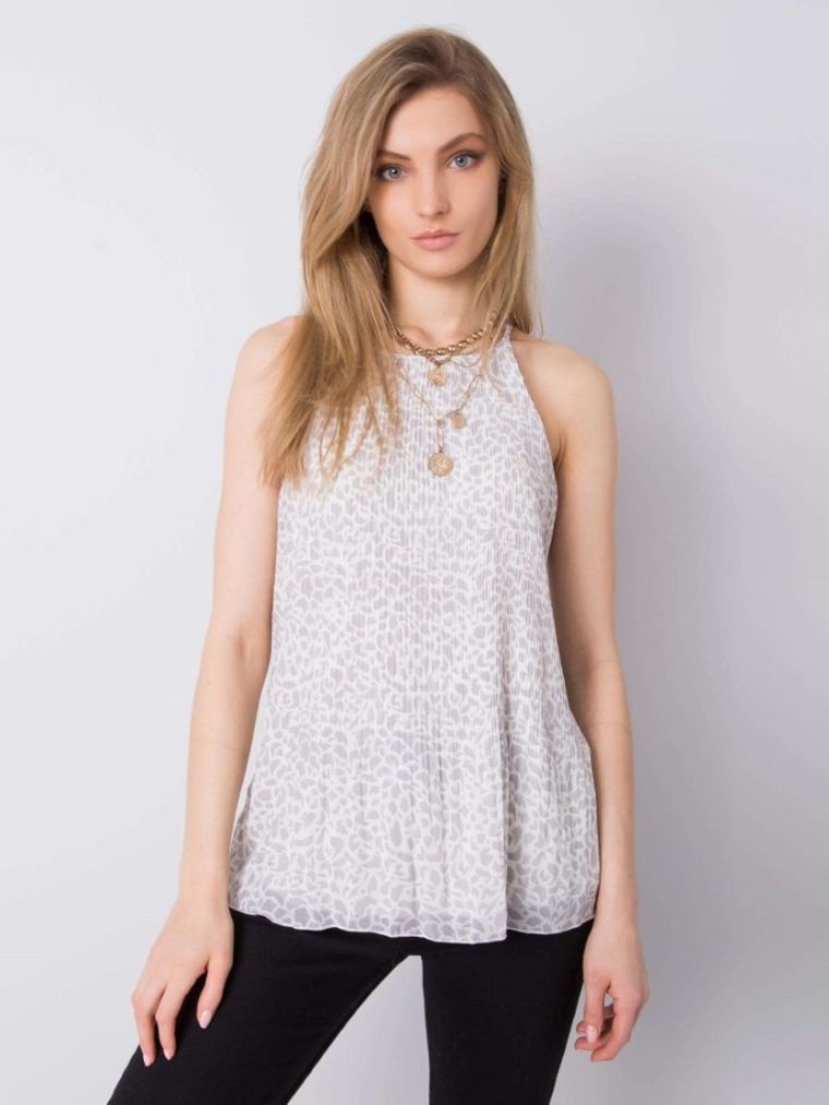 Bluzka damska na ramiączka, szara, Sublevel