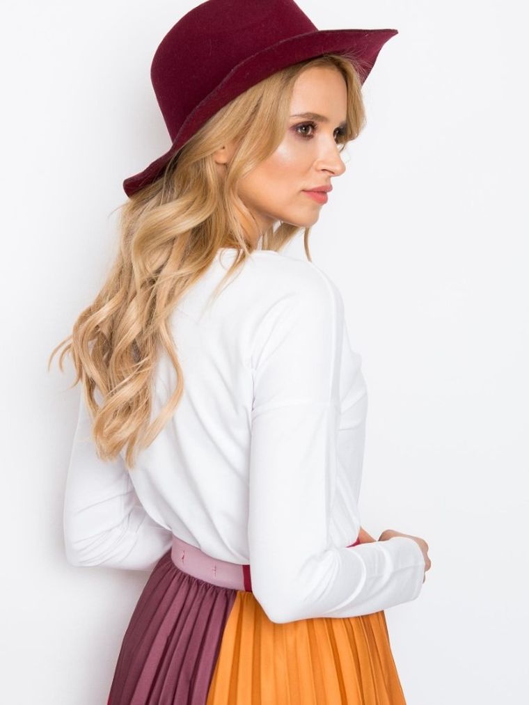 Bluzka damska z długim rękawem, biała, Basic Feel Good