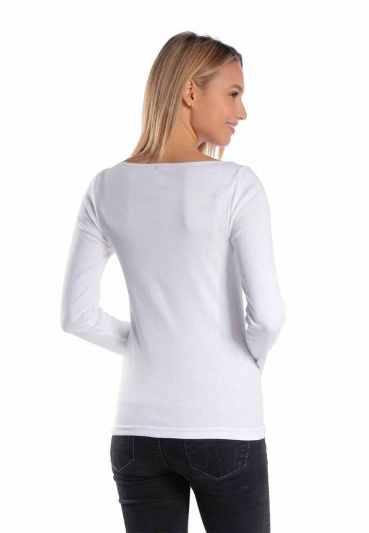 Bluzka damska z długim rękawem, biała, Golden Queen