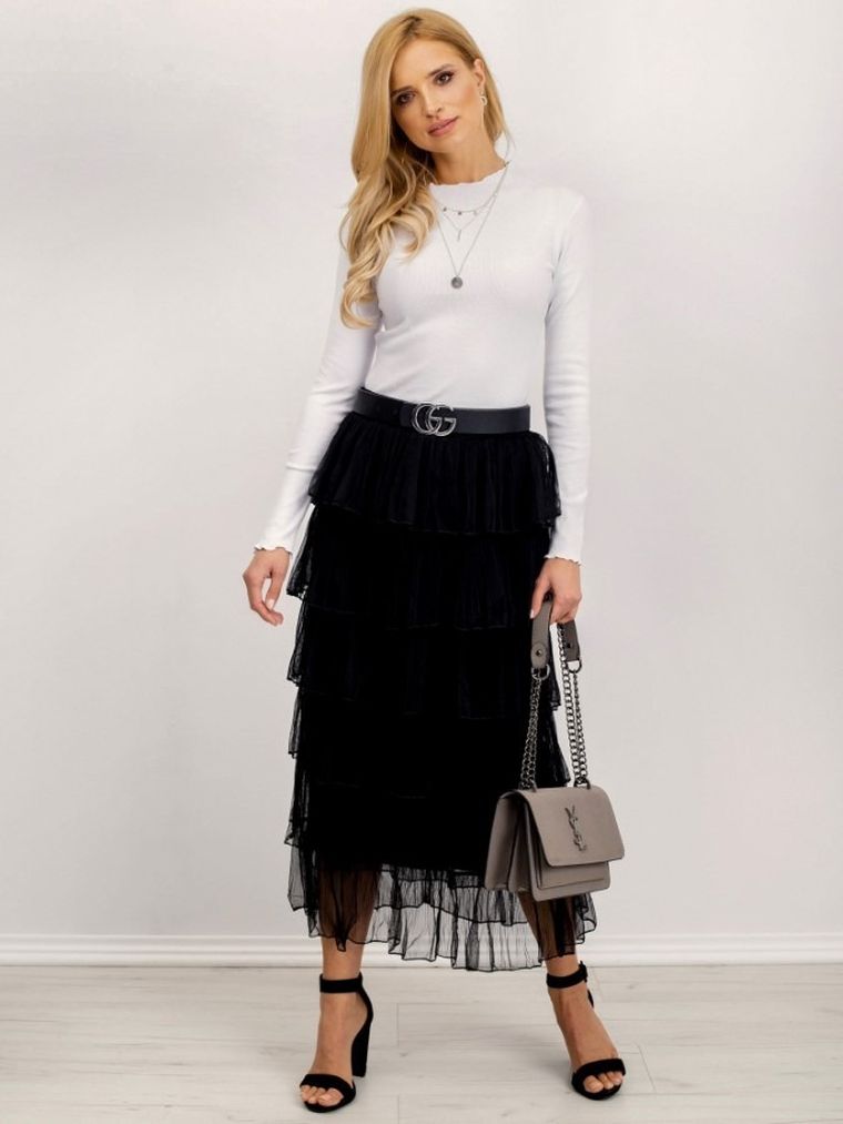 Bluzka damska z długim rękawem, biała, Rue Paris