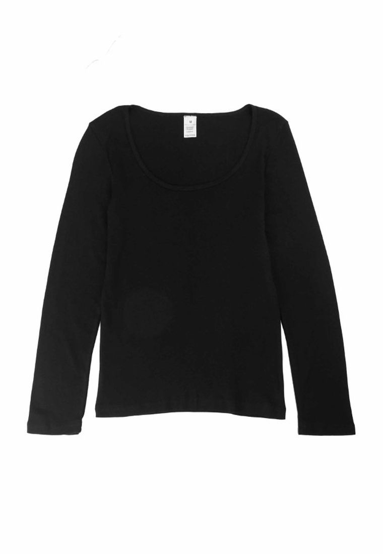 Bluzka damska z długim rękawem, czarna, Golden Queen